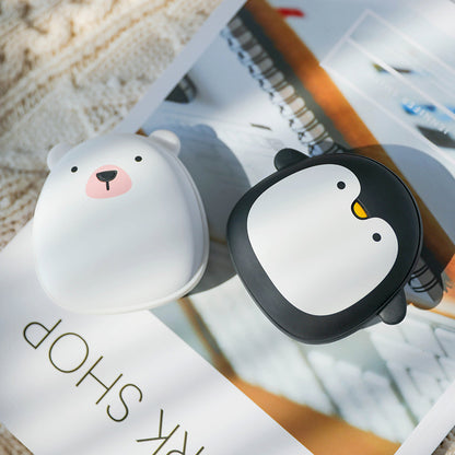 Portable Cartoon Hand Warmer Power Bank - Penguin & Polar Bear