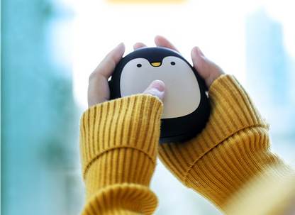 Portable Cartoon Hand Warmer Power Bank - Penguin & Polar Bear