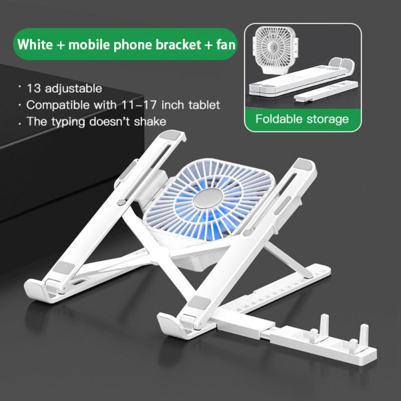 Portable Adjustable Laptop Cooling Stand for Desk with Phone Holder