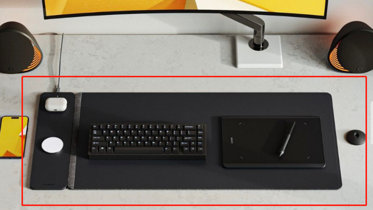 Portable Laptop Sleeve with Wireless Charging Desk Mat