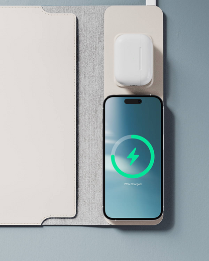 Portable Laptop Sleeve with Wireless Charging Desk Mat