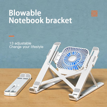 Portable Adjustable Laptop Cooling Stand for Desk with Phone Holder
