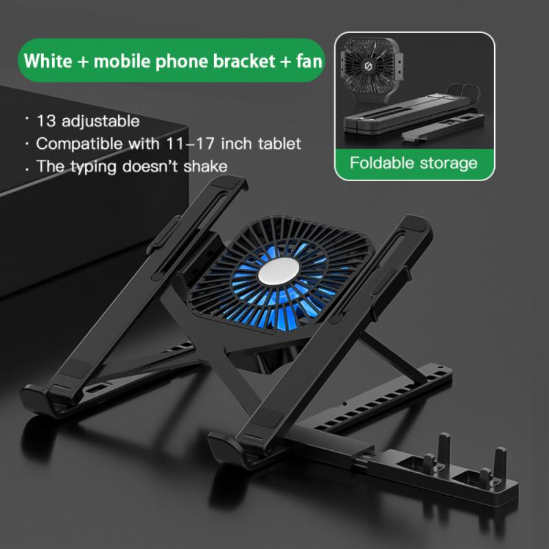 Portable Adjustable Laptop Cooling Stand for Desk with Phone Holder
