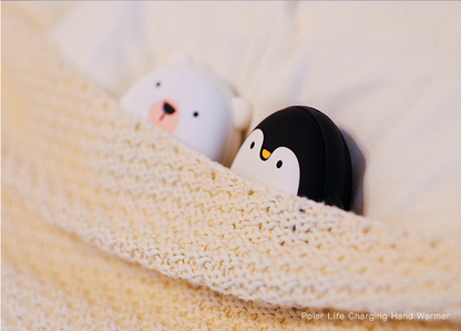 Portable Cartoon Hand Warmer Power Bank - Penguin & Polar Bear